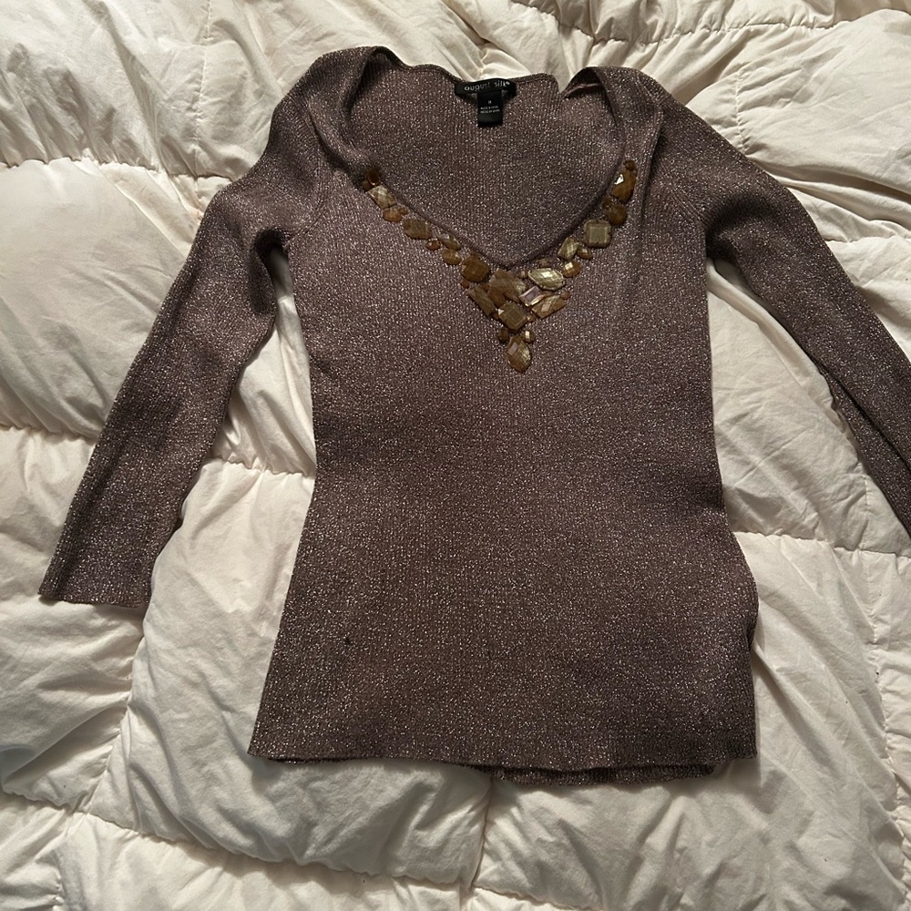 Chrismas or évents sweater  glitter and stone embelish